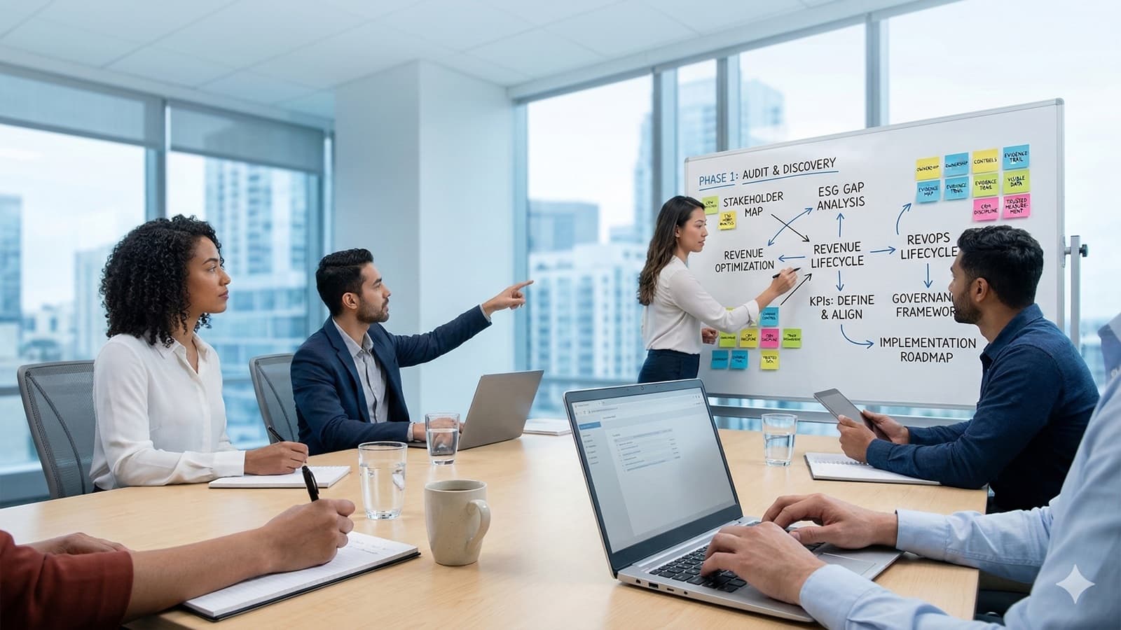 Modern consulting workshop and collaboration